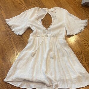 Lost + Wander White Backless Dress